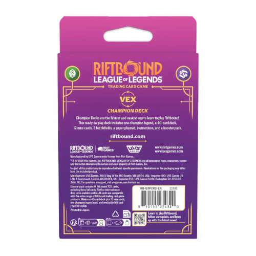 Riftbound League of Legends TCG Champion Deck - Unleashed - VEX