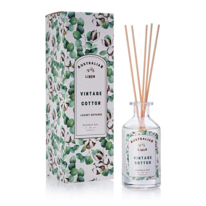Australian Linen Vintage Look Glass Diffuser Vintage Cotton