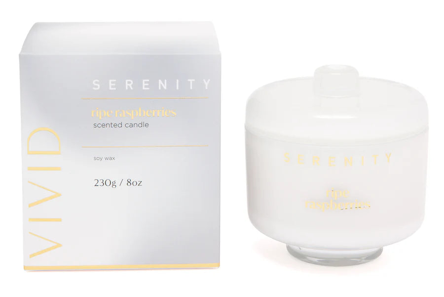 Serenity Vivid Ripe Raspberries 230gm Candle