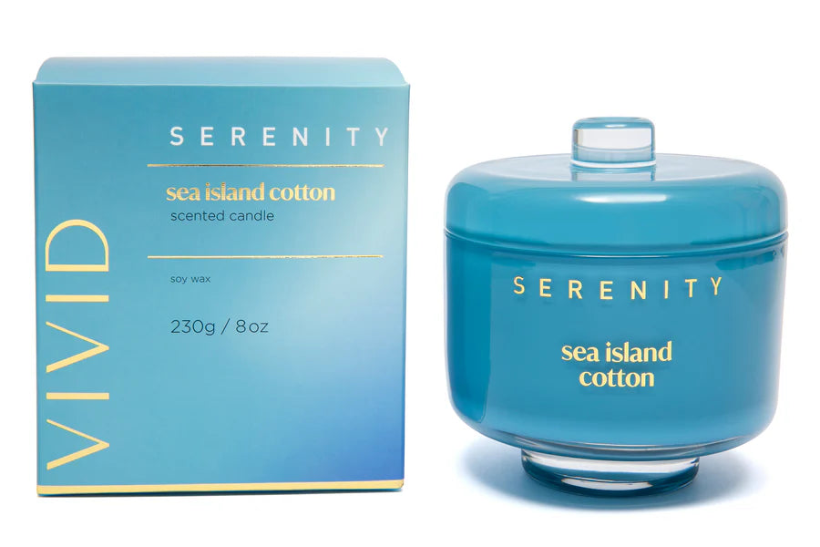 Serenity Vivid Sea Island Cotton 230gm Candle