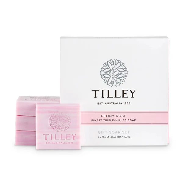 TILLEY FRAGRANCED GIFT SET 4 X 50G - PEONY ROSE