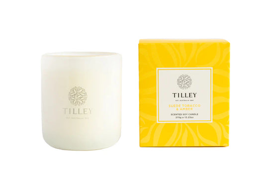 Suede Tobacco & Amber Candle 375gm Tilley