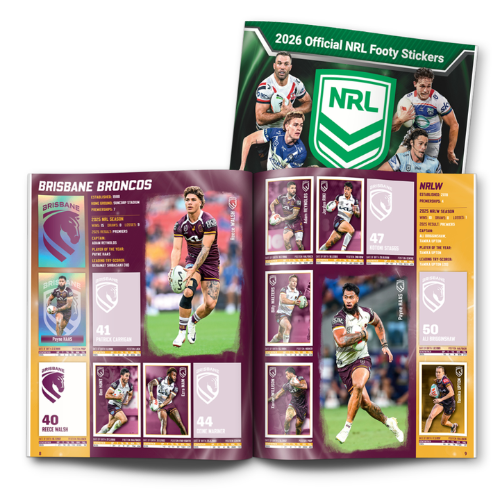 NRL Stickers Book + 5 Packs 2026