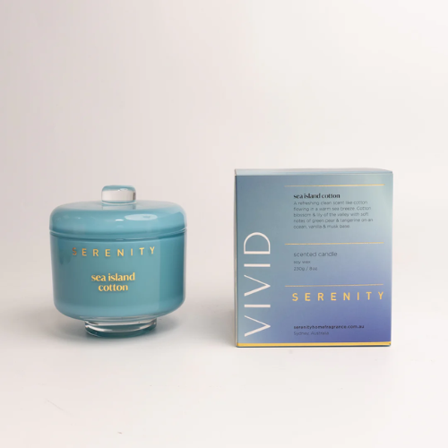 Serenity Vivid Sea Island Cotton 230gm Candle