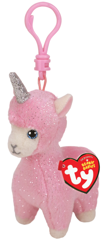 LANA THE PINK LLAMA WITH HORN BEANIE CLIP