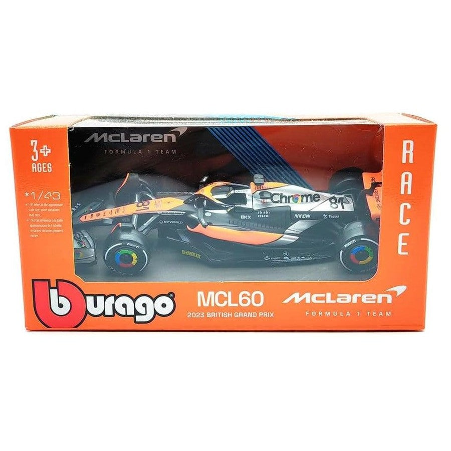 Bburago Formula Racing 2023 Mclaren MCL60 #81 Oscar Piastri 1:43 Scale Diecast Vehicle