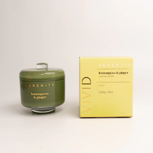 Serenity Vivid Lemongrass & Ginger 230gm Candle