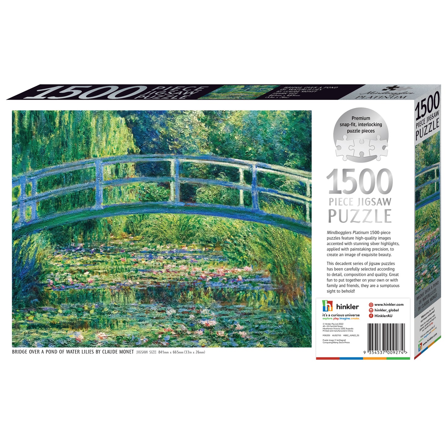 Mindbogglers Platinum: Bridge Over a Pond of Water Lilies Puzzle of 1500pieces
