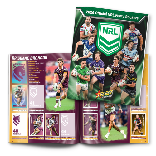 NRL Stickers Book + 5 Packs 2026