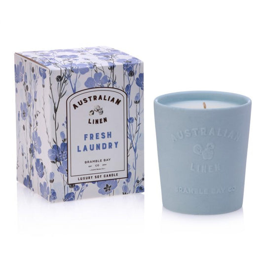 Australian Linen Ceramic Candle Fresh Laundry