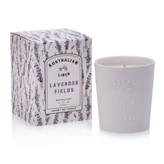 Australian Linen Ceramic Candle Lavender Fields