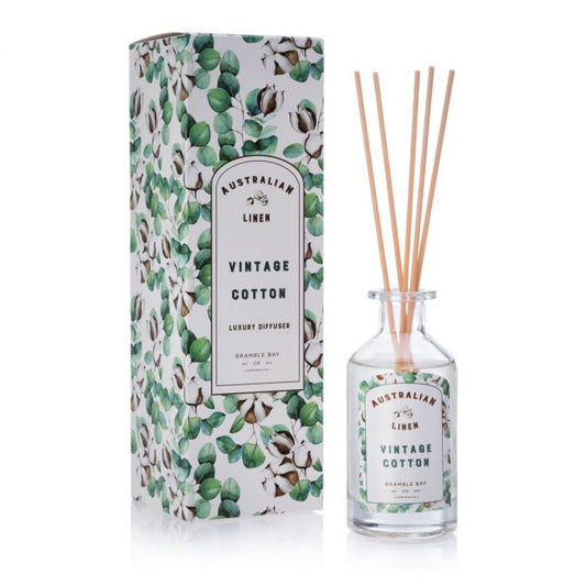 Australian Linen Vintage Look Glass Diffuser Vintage Cotton