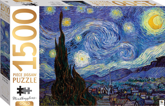 Mindbogglers Gold: Starry Night by Van Gogh Puzzle of 1500 pieces