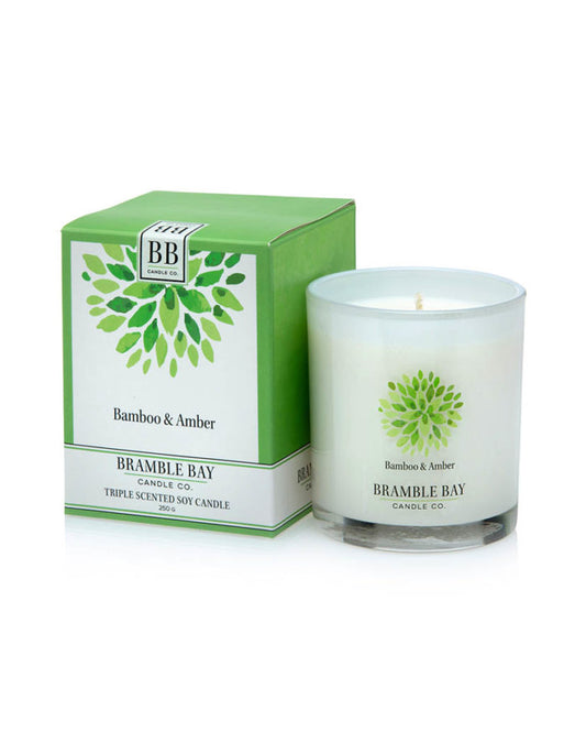 Bamboo & Amber Soy Wax Candle 330g