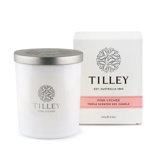 Pink Lychee Candle 240gm tilley