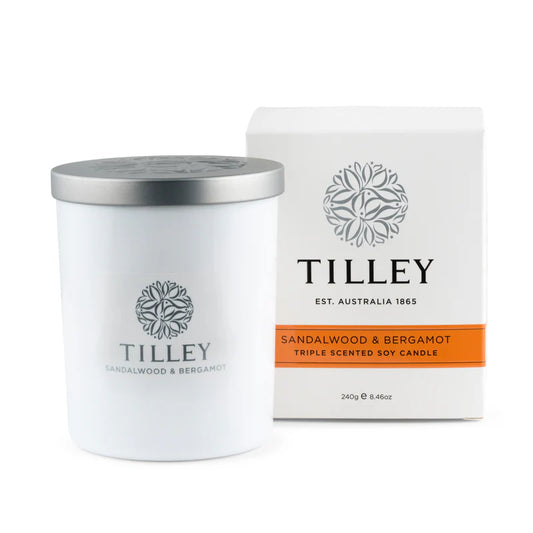 SANDALWOOD & BERGAMOT SOY CANDLE 240G / 45 HOUR