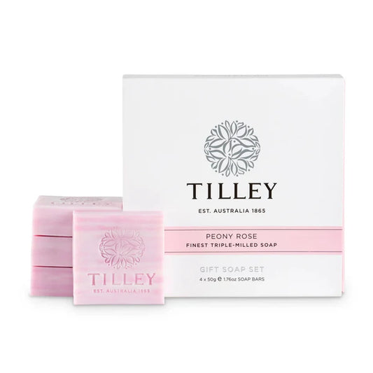 TILLEY FRAGRANCED GIFT SET 4 X 50G - PEONY ROSE