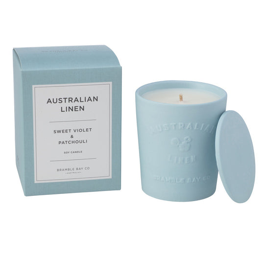 Australian Linen Sweet Violet & Patchouli Candle 300g