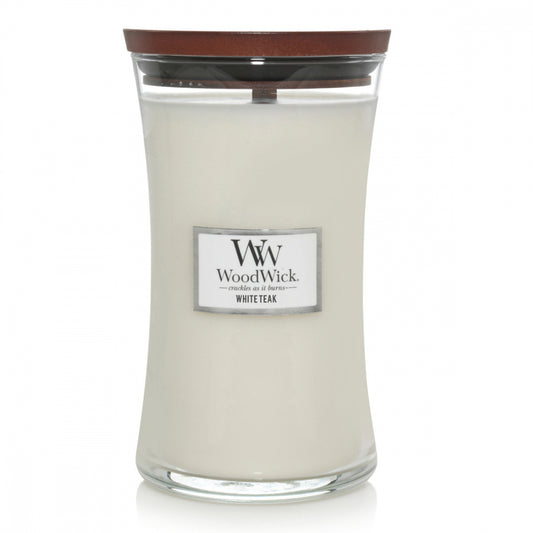 WoodWick White Teak Large Candle